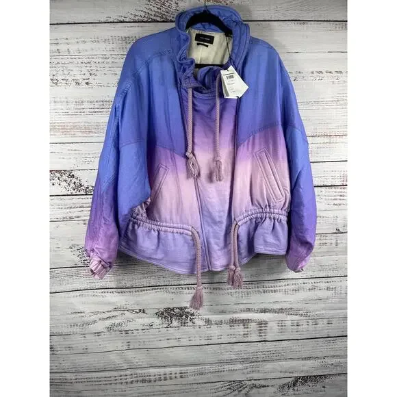 $1280 Isabel Marant Women's 42 US 10 Blue Veste Kalastd Ombre Zip Tassel Collar - Picture 8 of 15